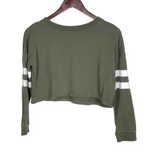 H&M Long Sleeve Army Green Crop Top